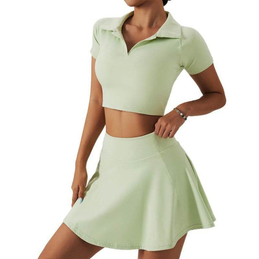 2pcs Tennis Skirt set Sports Skort Workout Exercise Outfit - www.Shopthatapp.com