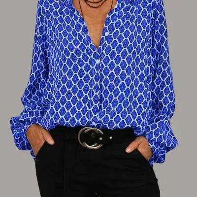Women's blouse V-neck Long Sleeve Stylish Button down Blouse shirt - www.Shopthatapp.com