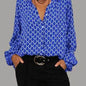 Women's blouse V-neck Long Sleeve Stylish Button down Blouse shirt - www.Shopthatapp.com