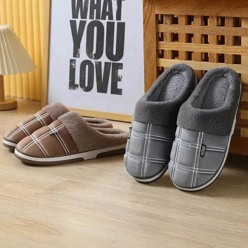 Winter Warm Slugged Bottom Plush Slippers - www.Shopthatapp.com