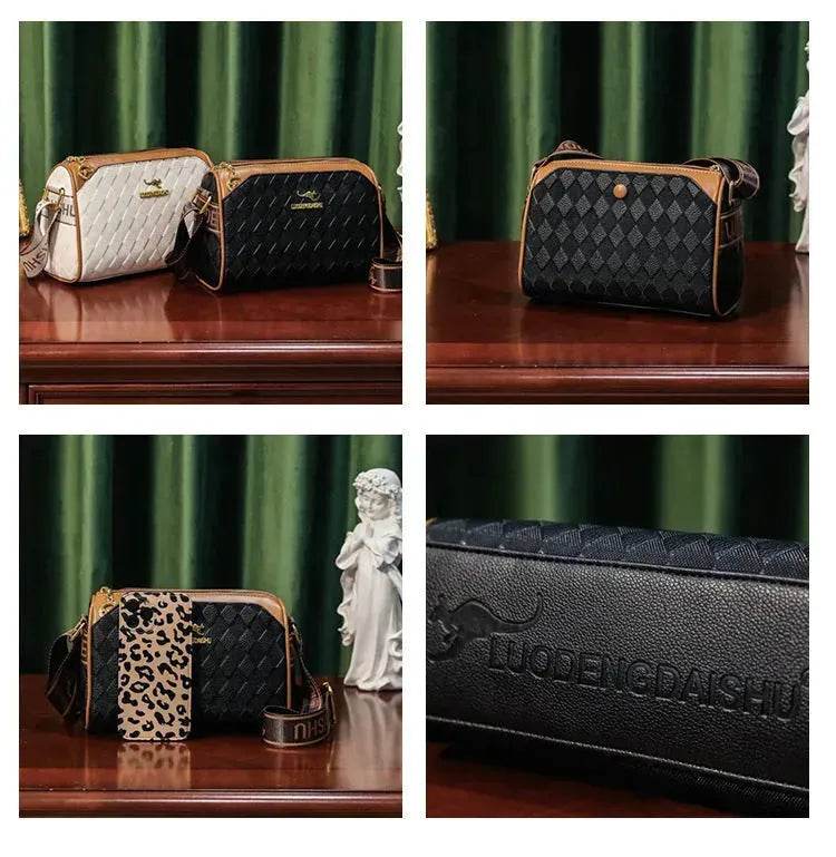 Women's Rhombus Leather Fashion Shoulder Messenger crossbody Bag - www.Shopthatapp.com