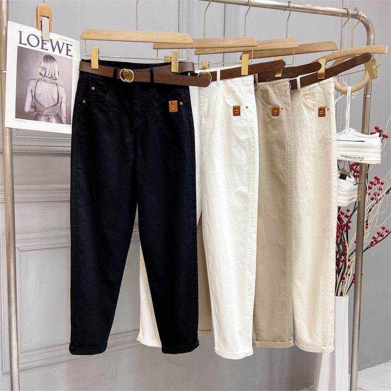 Plus Size Women's High Waist Denim Thick Trousers - www.Shopthatapp.com