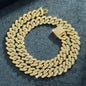 Box Buckle 14mm Bar Cuban Link Chain Bracelet and Necklace 2pcs - www.Shopthatapp.com
