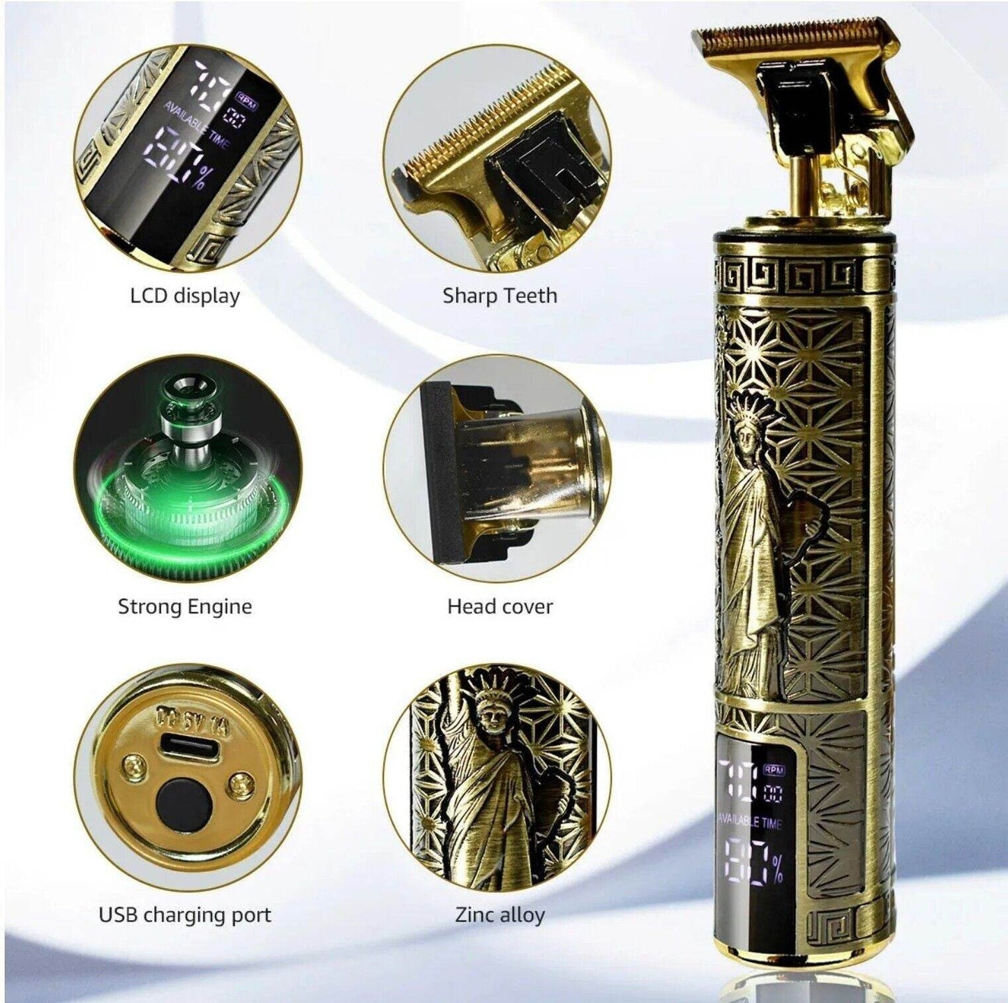 Beard Trimmer Hair Clippers Cordless Hair Cutting Kit Barber Shaving Machine For Men USB Rechargeable 1 PCS - www.Shopthatapp.com