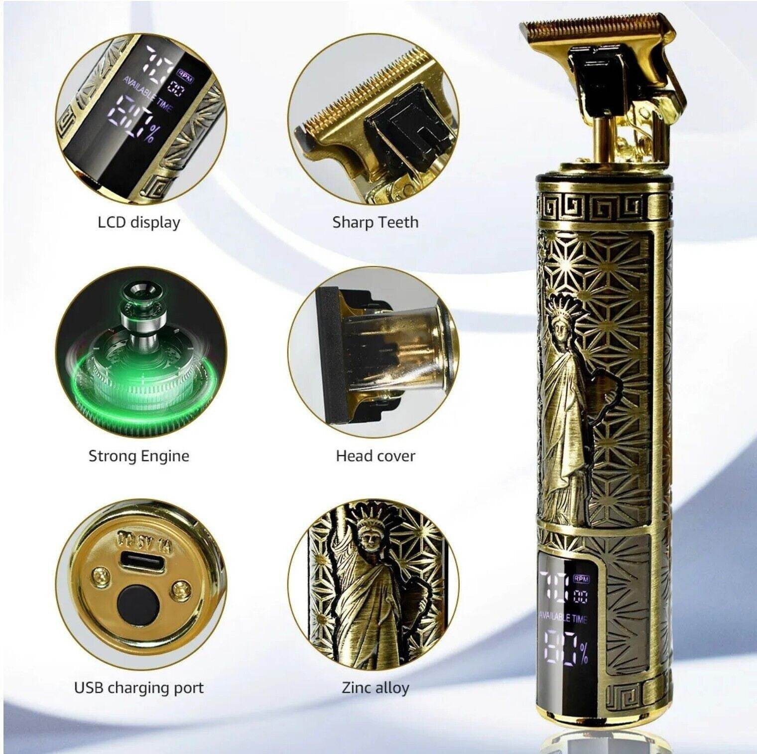 Beard Trimmer Hair Clippers Cordless Hair Cutting Kit Barber Shaving Machine For Men USB Rechargeable 1 PCS - www.Shopthatapp.com