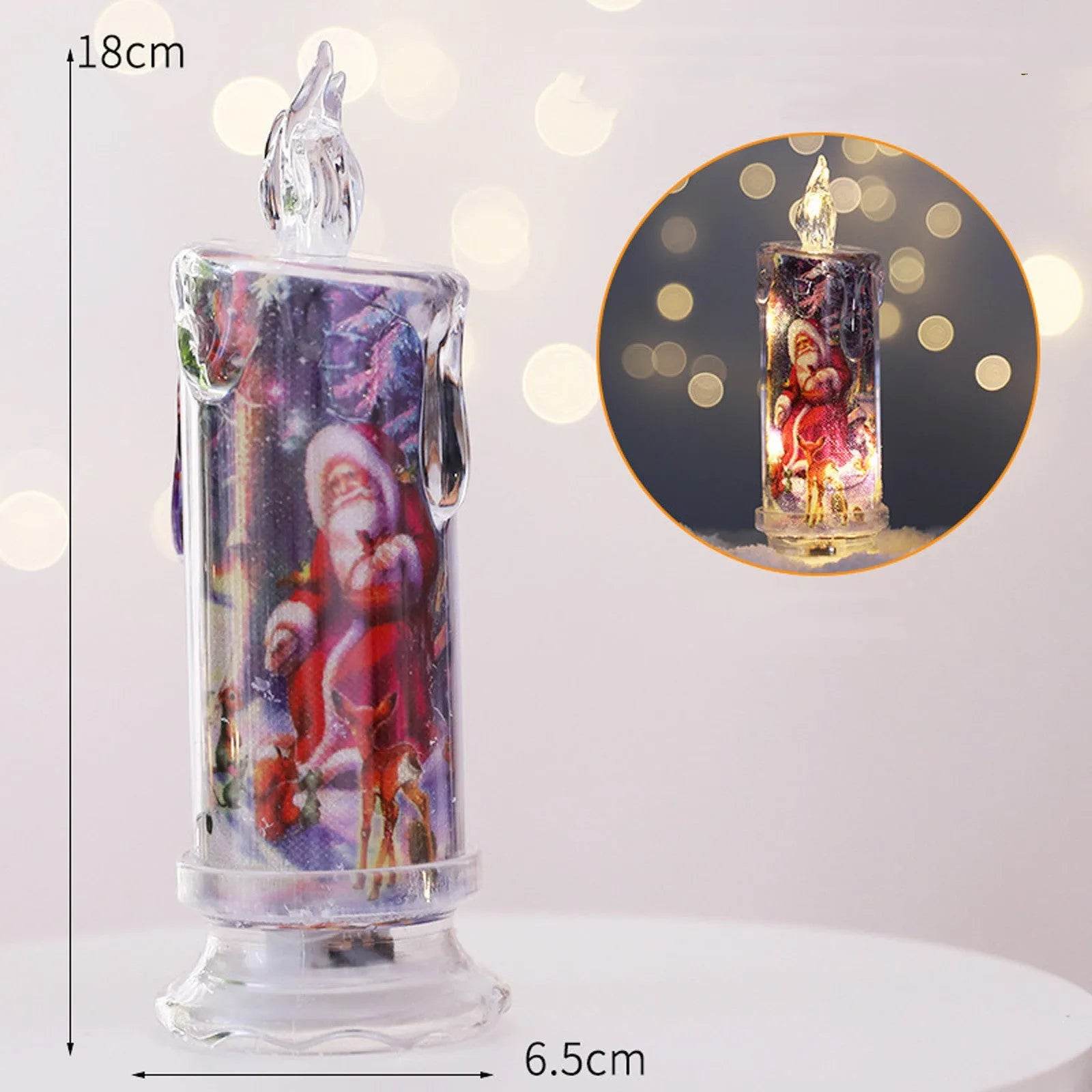 Christmas Transparent Electronic Flameless Candles Decorative Gifts - www.Shopthatapp.com