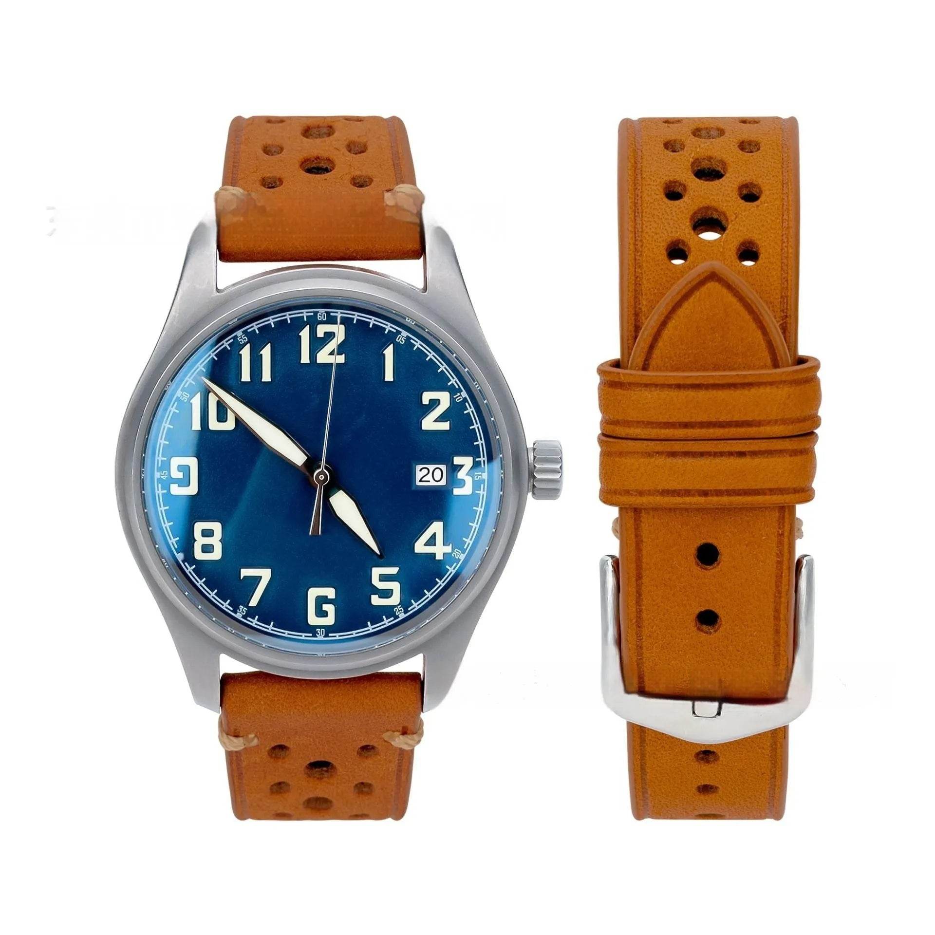 20mm Watch First Layer Cow Leather Watch Strap Retro Comfort - www.Shopthatapp.com