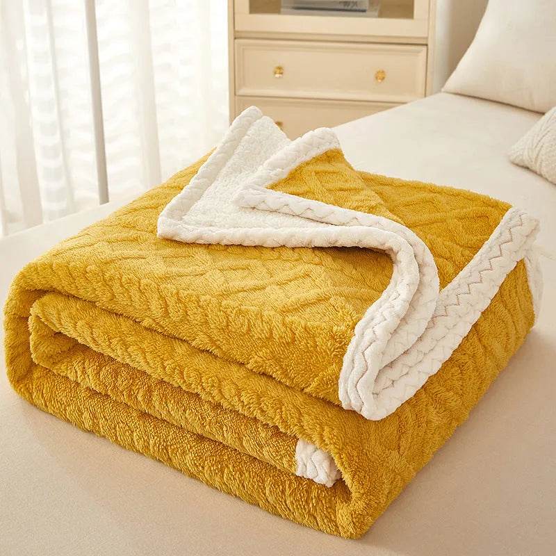 Blanket Double Thickened Warm Coral Fleece Sofa Winter Blanket - www.Shopthatapp.com