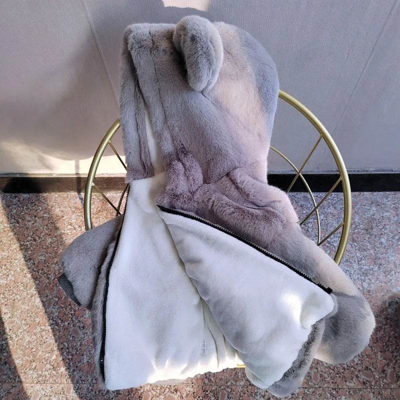 Autumn Winter Thickening Children's Cartoon Fur Hoodie Jacket - www.Shopthatapp.com