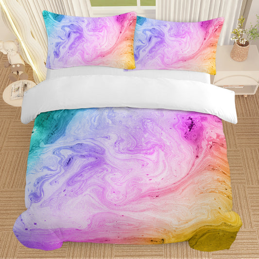 Girly Duvet Cover Rainbow Glitter Ombre Bedding Sets 3 Pcs Chic  Purple Blue Green Pastel Bed Spreads Sparkle Quilt Cover Set With 2 Pillow Shams - www.Shopthatapp.com