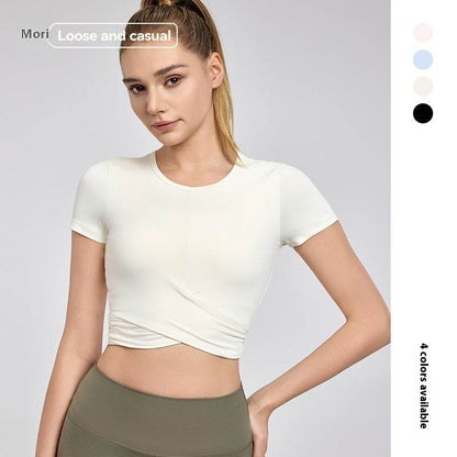 Fashion Short Sleeve Crop Workout Top for Women Yoga Crop Top - www.Shopthatapp.com