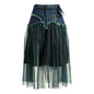 Denim Midi Skirt A Line Mid Length Street Style - www.Shopthatapp.com