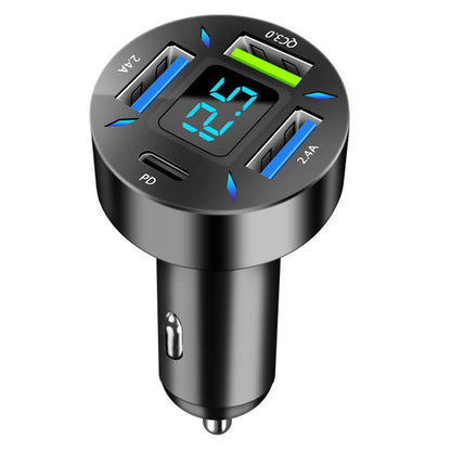 Four-port Car Charger 4USB Car Charger - www.Shopthatapp.com