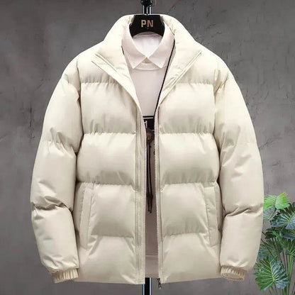 Winter Cotton padded Velvet Thick Stand Collar Rain Puffer Jacket for men - www.Shopthatapp.com