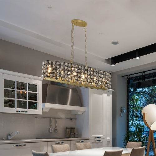 Modern Luxury Champagne Gold Oval Crystal Chandelier - www.Shopthatapp.com