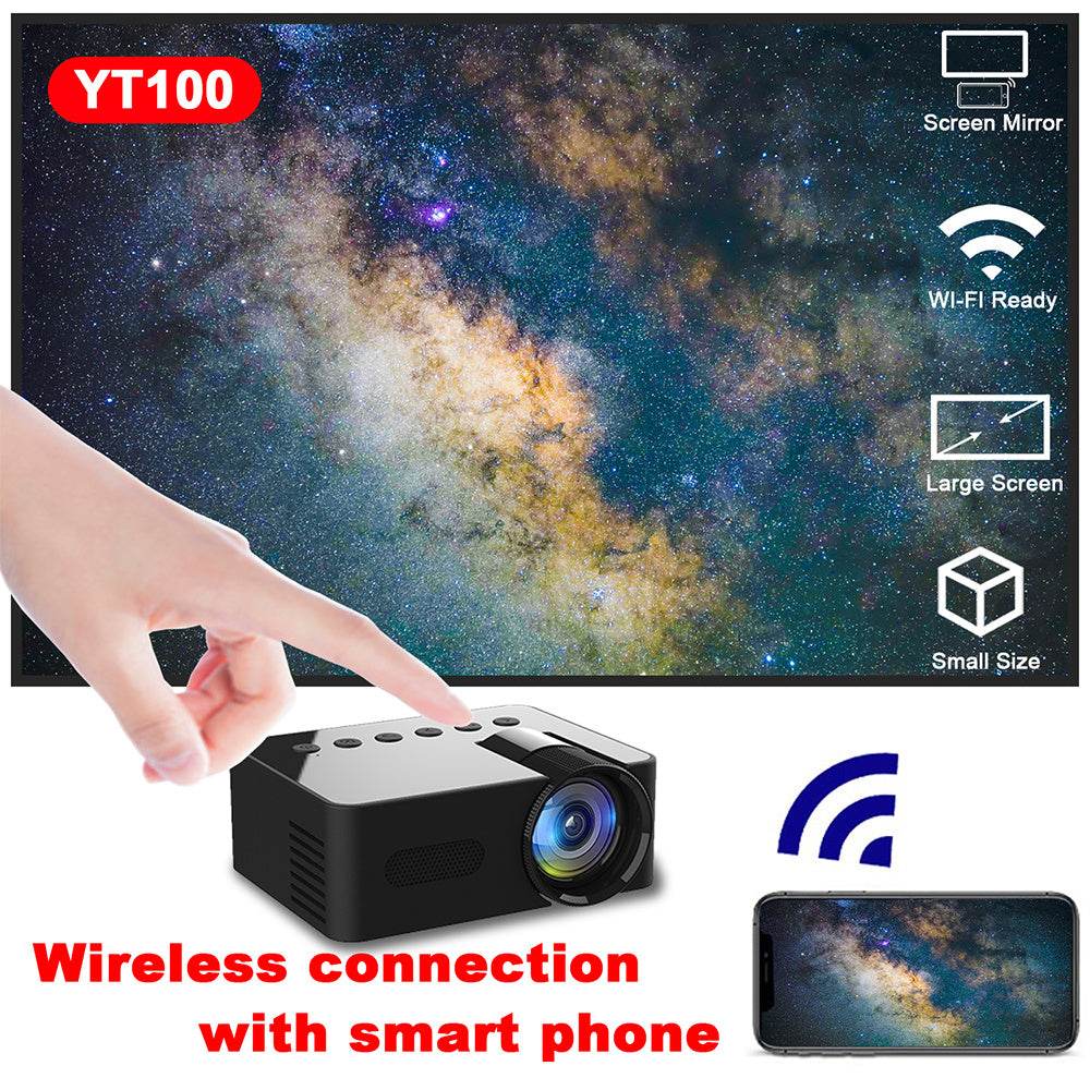 YT100 Mini Phone projector HD Home Wireless Mini Smartphone Projector - www.Shopthatapp.com