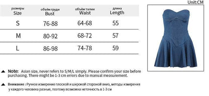 Fashion Tube Top Denim short mini Dress for Club - www.Shopthatapp.com