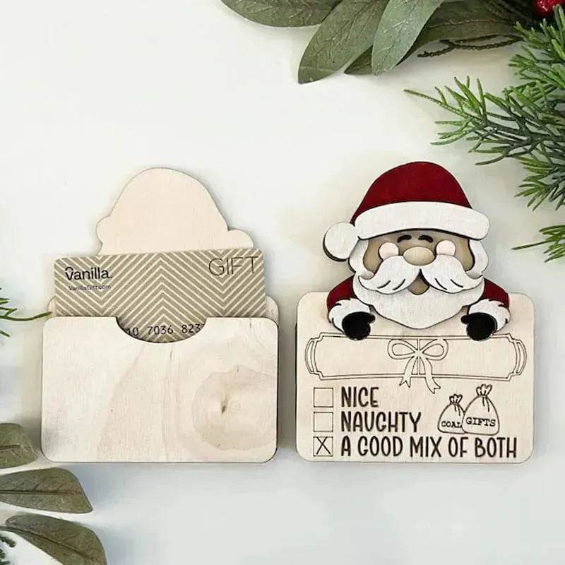 Wooden Cute Santa Claus Cash And Gifts Card Clamp Creative Christmas Decoration Ornaments - www.Shopthatapp.com