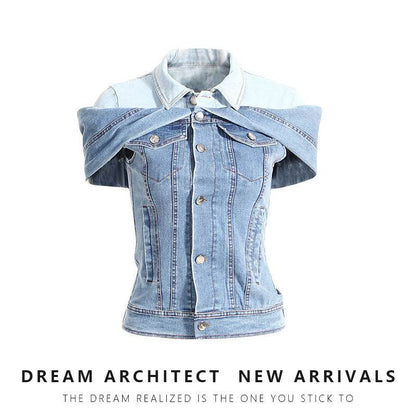 Sweet Cool Bandage Dress Shirt Slimming Denim jeans Shirt women - www.Shopthatapp.com