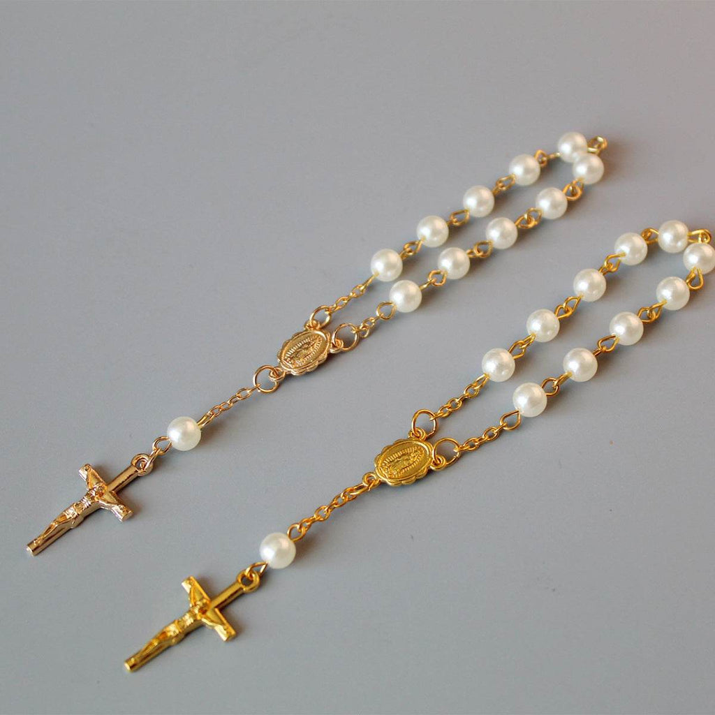 Beads Pearl Cross Full Moon Blessing Bracelet Fashion Jewelry - www.Shopthatapp.com