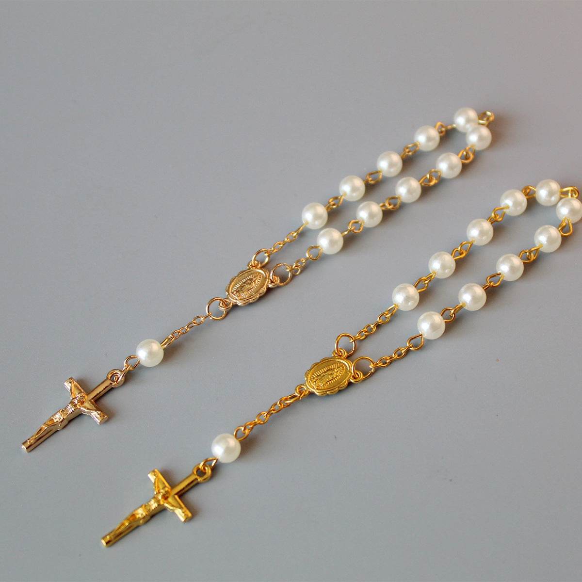 Beads Pearl Cross Full Moon Blessing Bracelet Fashion Jewelry - www.Shopthatapp.com