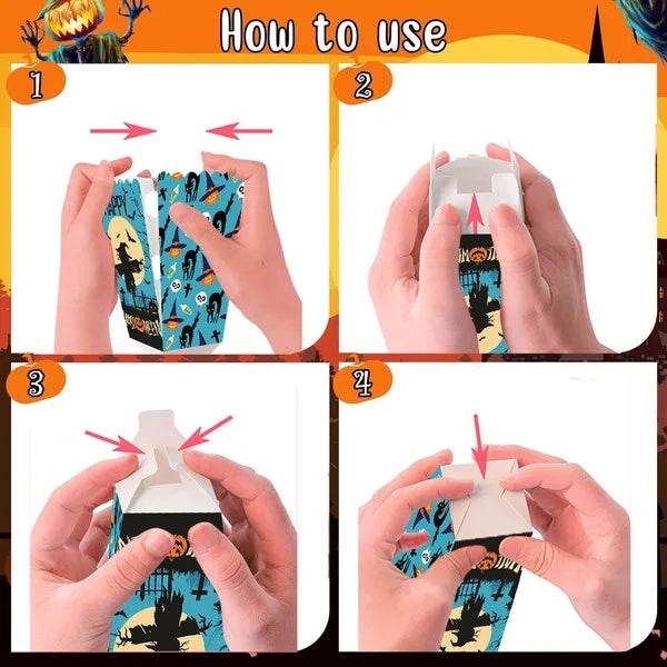 12Pcs Halloween Popcorn Box 3 Designs Spooky Halloween Trick Or Treat Boxes Bloody Theme Party Favor Snack Boxes Candy Cookie Container Paper Boxes For Halloween Holiday Party Supply - www.Shopthatapp.com