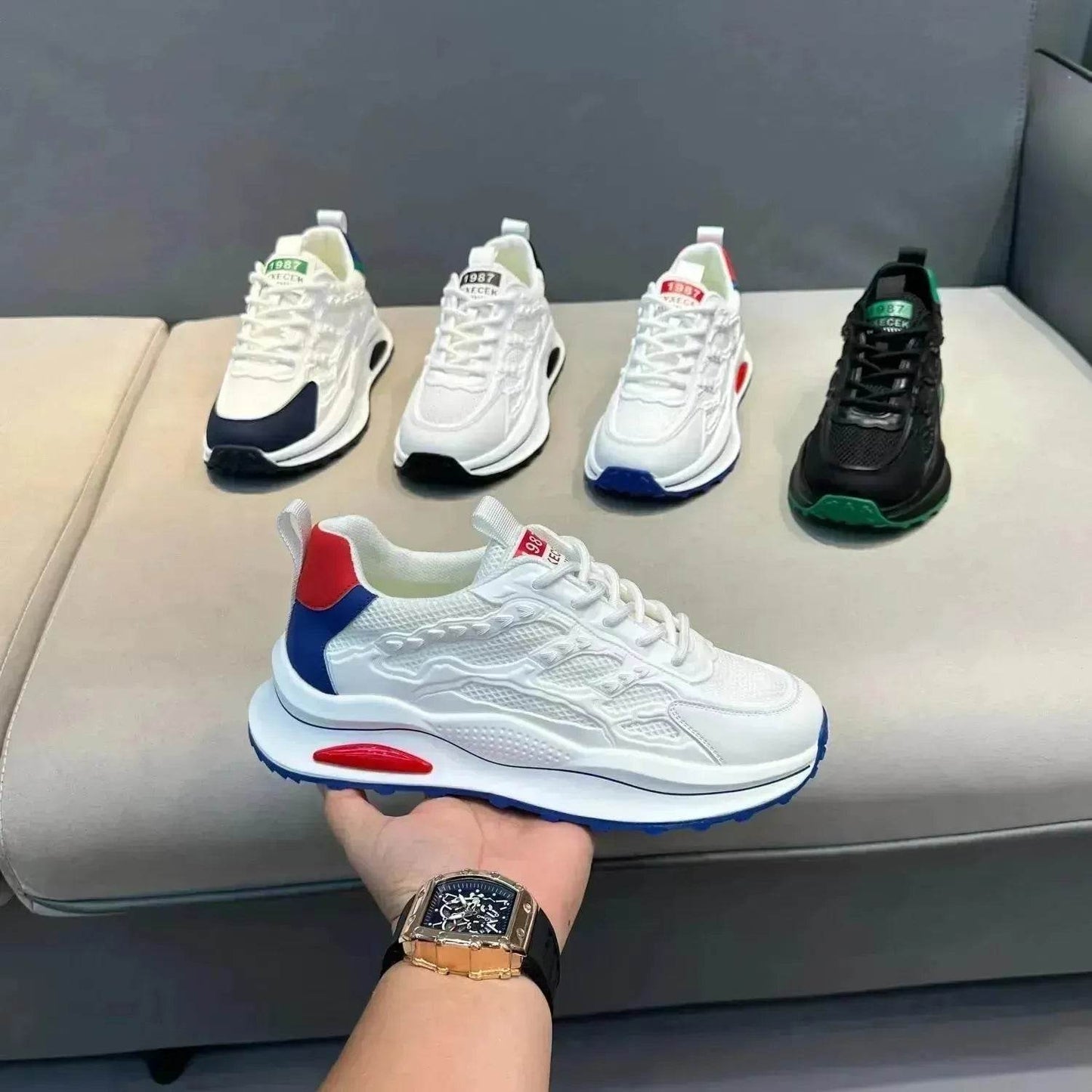 White Laceup Sneakers Fashion Breathable Mesh Flat Shoes Lightweight Versatile Casual Running Walking Shoes - www.Shopthatapp.com