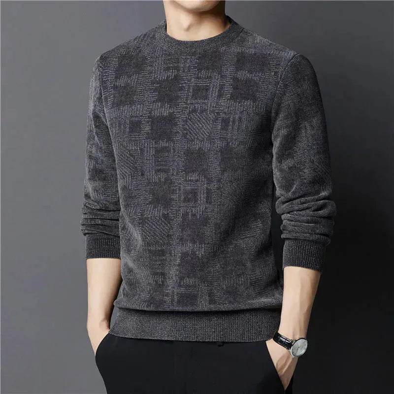 Winter Fleece-lined Chenille Pullover Sweater For Men - www.Shopthatapp.com