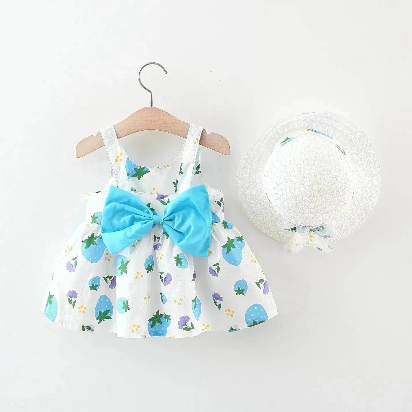 Casual Newborn Baby girl Printed Bow Princess Dress - www.Shopthatapp.com