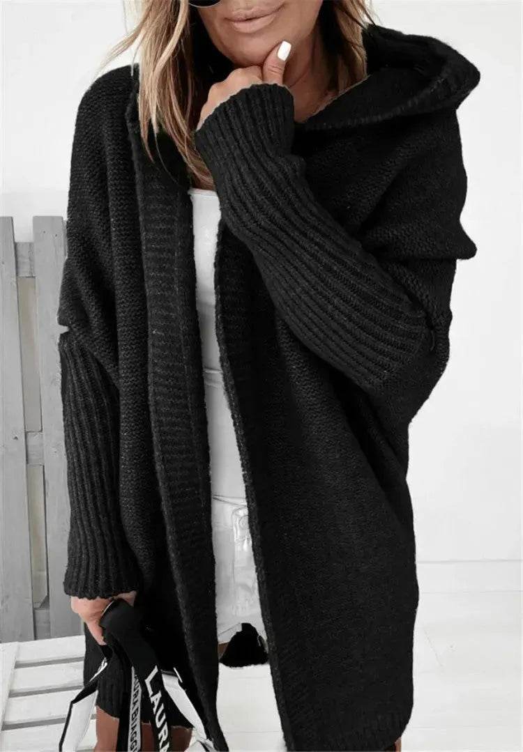 Oversized Head cover Knitted Long Kimono Cashmere Cardigan for Women - www.Shopthatapp.com