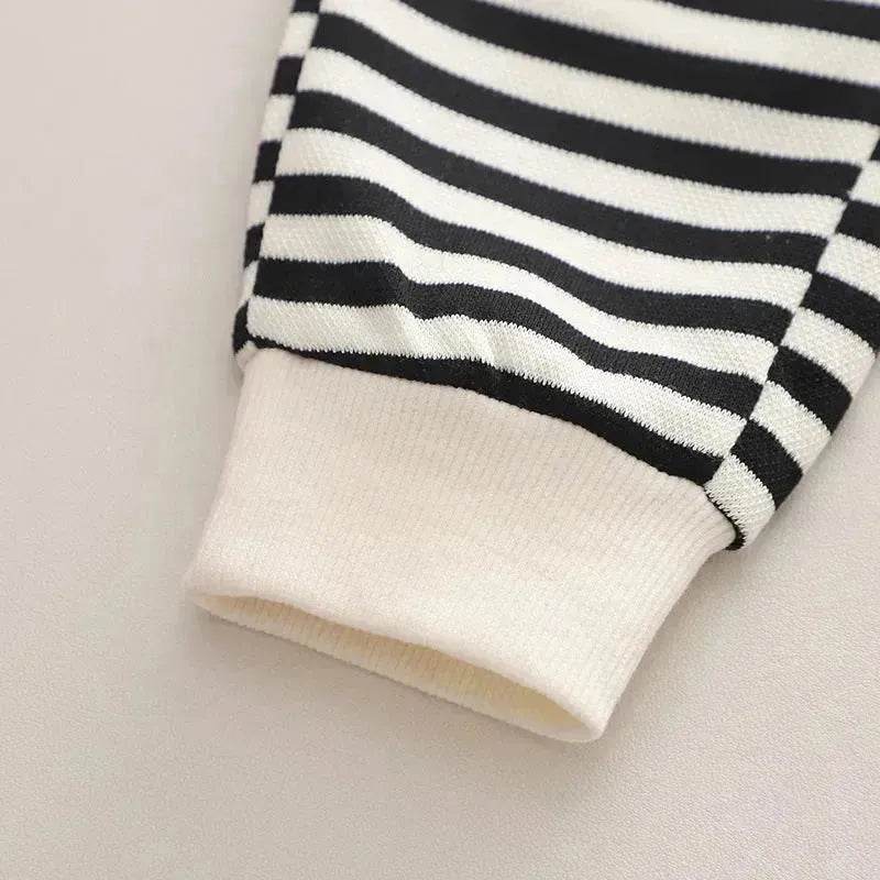 Casual Letter Stripes Loose Round Neck Boys' Long Sleeve Sweater Suit Two piece for boys - www.Shopthatapp.com