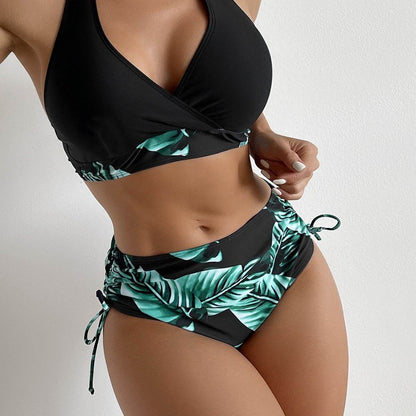 European And American High Waist Halter Bikini Women's Swimsuit - www.Shopthatapp.com