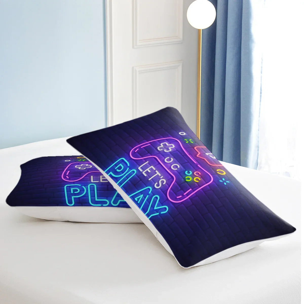Gaming Duvet Cover Set Twin Full Queen King Size Video Game Controller Bedding Set, Boys Video Games Comforter Cover With 2 Pillow Shams, Bed Set For Boys Girls Bedroom Decor - www.Shopthatapp.com
