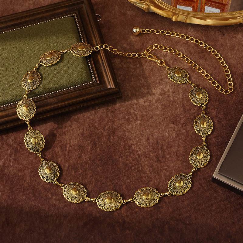 Women's Fashion Retro Carving Metallic Belt - www.Shopthatapp.com