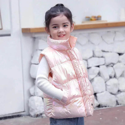Down Cotton Vest Autumn And Winter Waistcoat Winter Clothing Children Sleeveless Puffer jacket - www.Shopthatapp.com