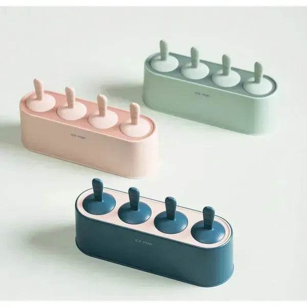 4 Cavities Reusable Silicone Popsicle Mold Maker DIY ice cream mold - www.Shopthatapp.com