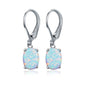 Four-claw Oval Opal Earrings European And American Ornament - www.Shopthatapp.com
