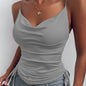 Spaghetti Strap Tops V-neck Camisole top Women Summer top - www.Shopthatapp.com
