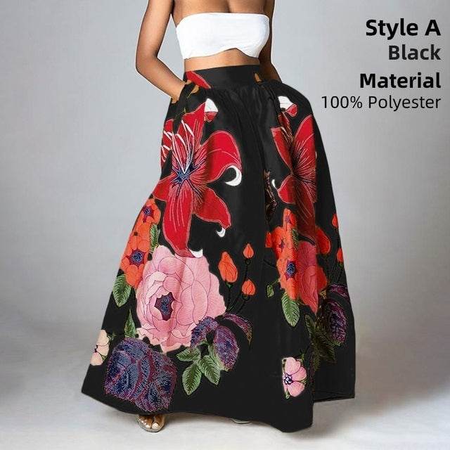 Elegant Bottoms Skirt Floral Long Maxi prairie Skirt - www.Shopthatapp.com