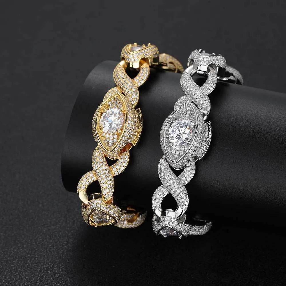 Men's Fashion Hip Hop Zircon Bracelet Cuban Link Chain - www.Shopthatapp.com