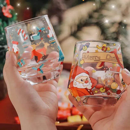 2024 Christmas Gift High Beauty Creative Cup Christmas Snowman Glass Cup High Temperature Resistant - www.Shopthatapp.com