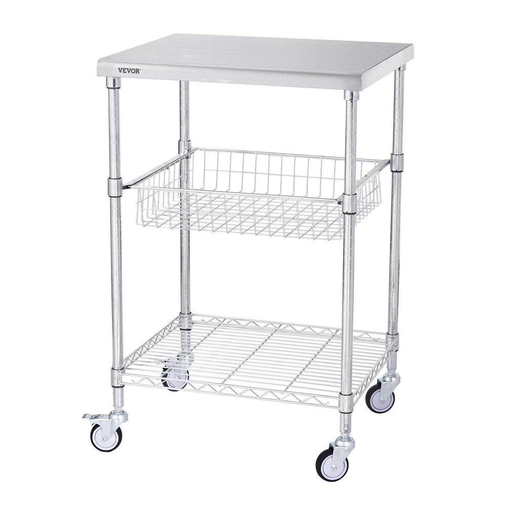 VEVOR 3-Tier Workbench Utility Cart for Kitchen Office - www.Shopthatapp.com