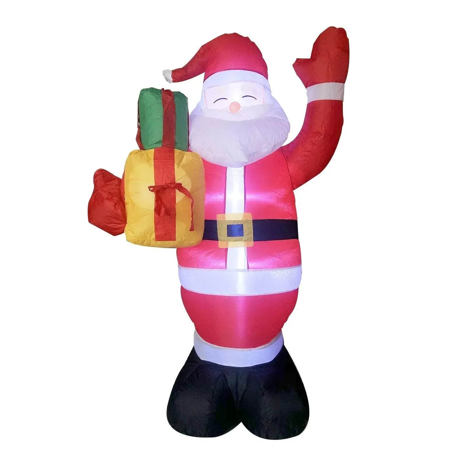 Christmas LED Lights Glowing Santa Tree Snowman Inflatable Doll Outdoor Yard Garden Decor - www.Shopthatapp.com