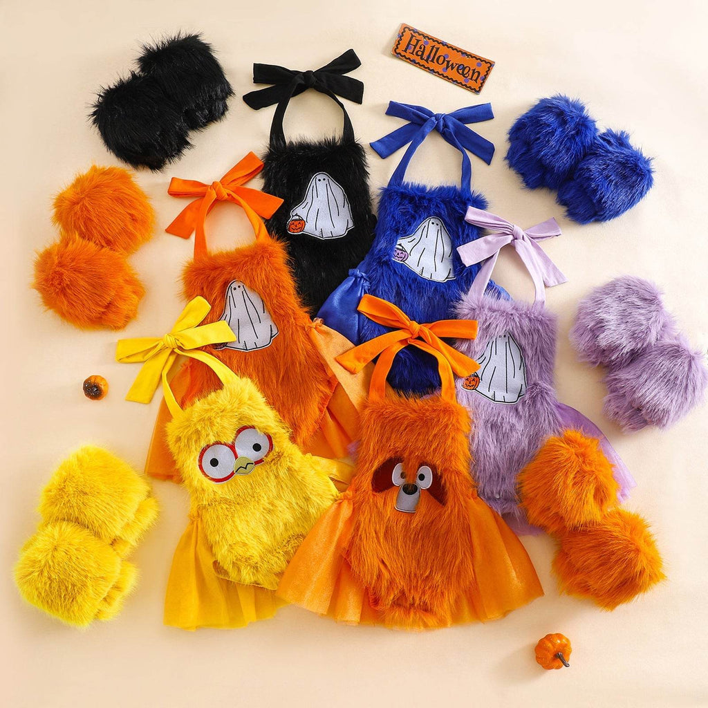 Halloween Children's Clothing Plush Girls' Cute Crawling Suit Two-piece Set - www.Shopthatapp.com