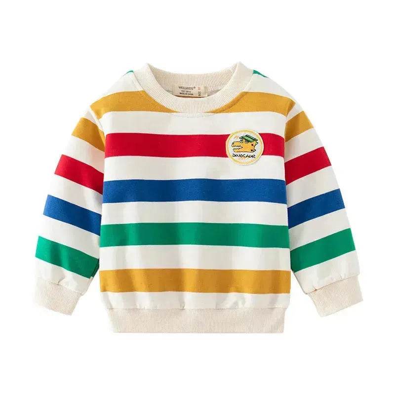 Unisex Colorful Striped Long-sleeved Sweater for Kids Pullover for Kids - www.Shopthatapp.com