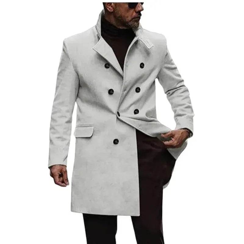 Warm Autumn Winter  Lapel Casual long  Business Coat for Men - www.Shopthatapp.com