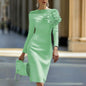 Elegant Long Sleeve Off Shoulder A-line Bodycon Wedding Guest dress - www.Shopthatapp.com