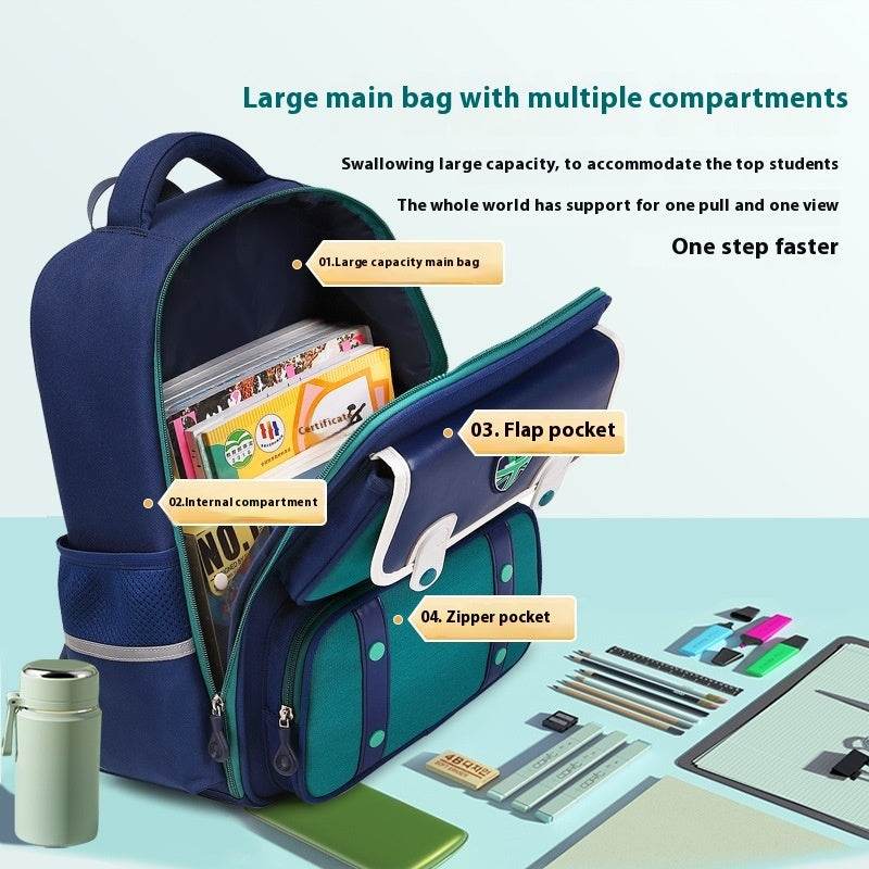 British Style Children Spine Protection water resistant Backpack for School - www.Shopthatapp.com