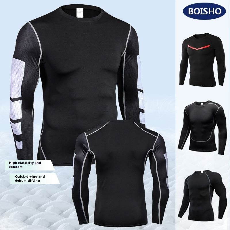 Men's Sports Quick-drying Long sleeve Workout Fitness T-shirt top - www.Shopthatapp.com