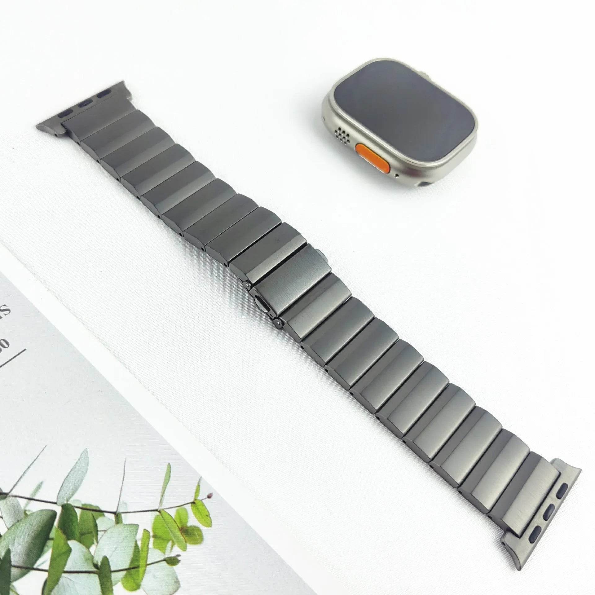Large Particle Titanium Alloy Watch Strap - www.Shopthatapp.com